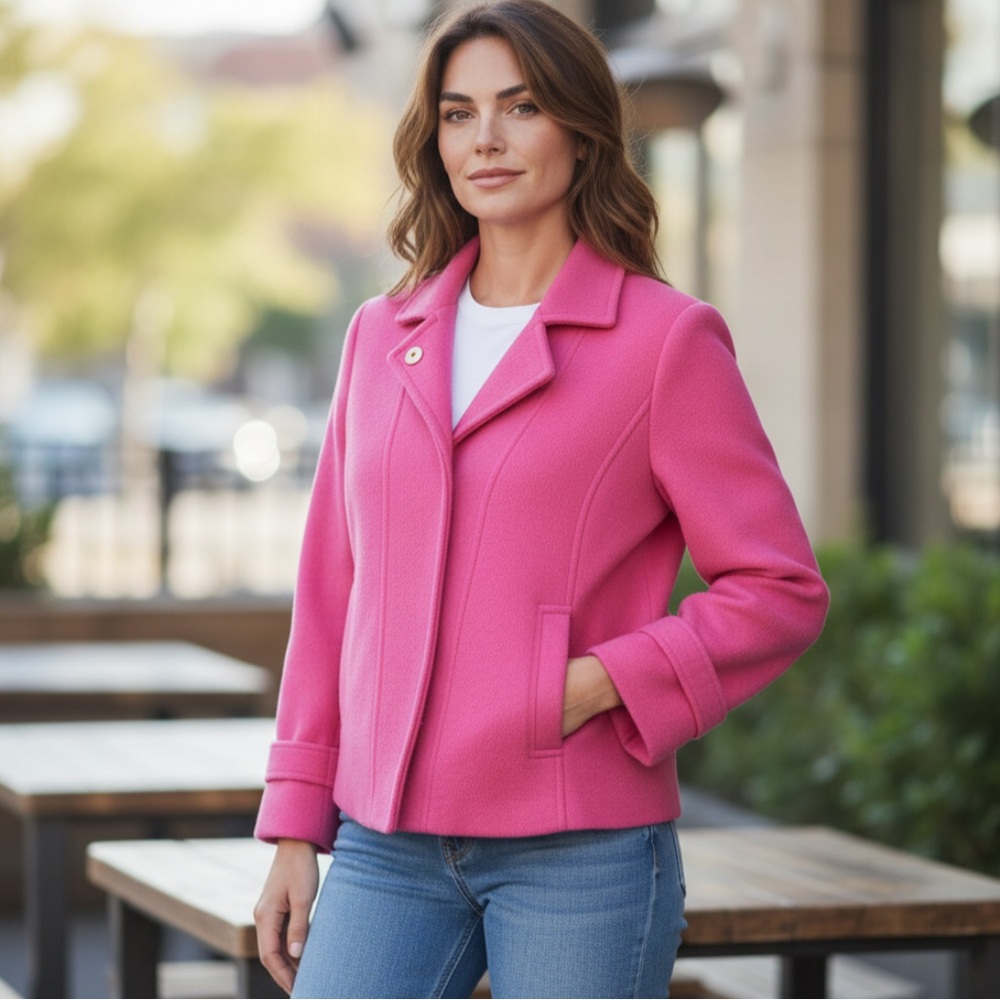 Mario Bellucci for Banana Republic Pink Blazer Satin Lining Beautiful Classic - Picture 1 of 16